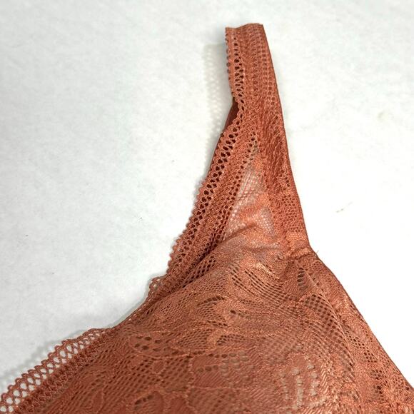 ThirdLove Graphic Lace Plunge Underwire Foam Molded Cups Bra Clay Rust Women 40D - Picture 6 of 11